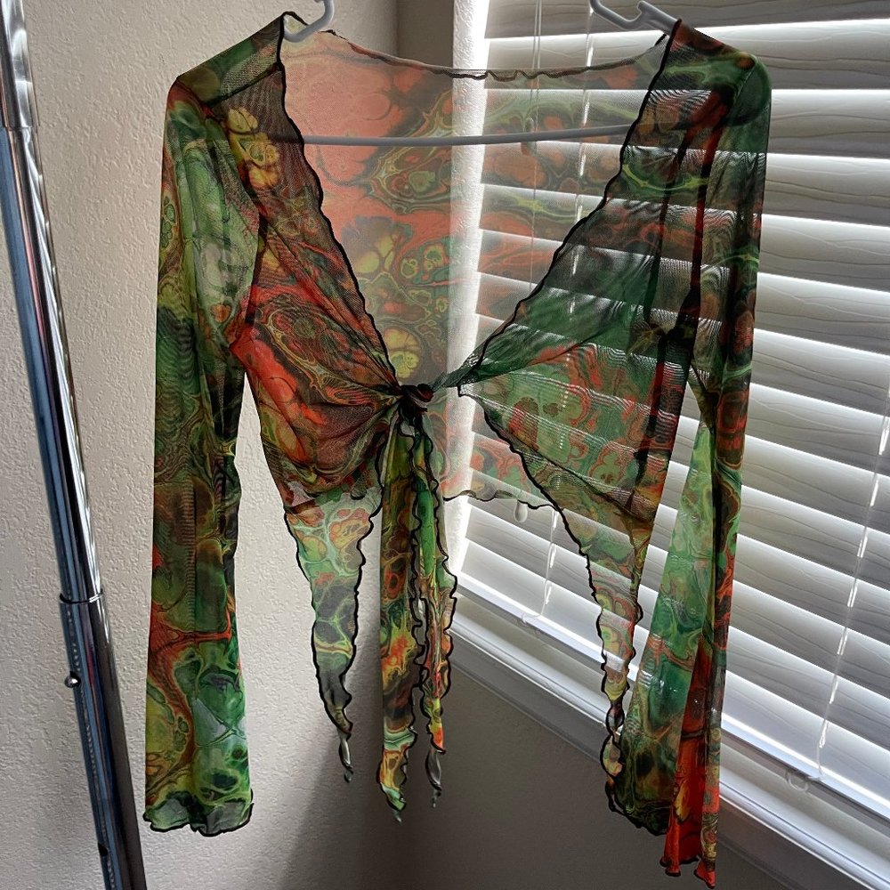 Boho wrap top size S festival fashion